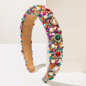 Serre-tête vintage en cristal et diamant avec rembourrage éponge épais pour les fêtes - Product Image 3