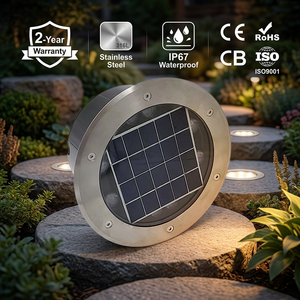 Lumière <span class=keywords><strong>solaire</strong></span> encastrée IP67 pour extérieur, en aluminium moulé sous pression, RGB 3000K WW LED, <span class=keywords><strong>spot</strong></span> encastré pour allée, jardin, cour - Product Image 1