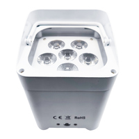 6x18W Projecteurs LED sans fil sur batterie RGBWA+UV 6-en-1 pour Mariages, Fêtes, DJ, Éclairage de Scène, Rechargeables, Wi-Fi, IR, DMX512, Projecteur LED Par