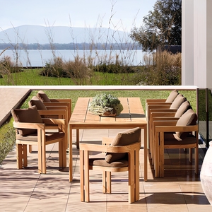 Ensemble <span class=keywords><strong>de</strong></span> table et <span class=keywords><strong>de</strong></span> chaises <span class=keywords><strong>de</strong></span> style chinois moderne <span class=keywords><strong>en</strong></span> teck massif pour <span class=keywords><strong>jardin</strong></span>, terrasse, cour - Product Image 2
