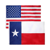 Étoiles américaines brodées 3x5ft Texas pour drapeau d'état avec œillets en laiton 210D imperméable brodé Texas pour drapeau