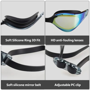 Gafas de Natación Duraderas Antivaho y Resistentes al Agua, Diseño de Marco Pequeño Ajustable para Uso Universal, <span class=keywords><strong>Entrenamiento</strong></span> Profesional de Competición - Product Image 5