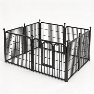 Recinto Modulare in Metallo <span class=keywords><strong>per</strong></span> Cuccioli, Box Portatile <span class=keywords><strong>per</strong></span> <span class=keywords><strong>Cani</strong></span> con Porta Sicura, Recinzione di Sicurezza <span class=keywords><strong>per</strong></span> Animali Domestici <span class=keywords><strong>da</strong></span> Interno - Product Image 2