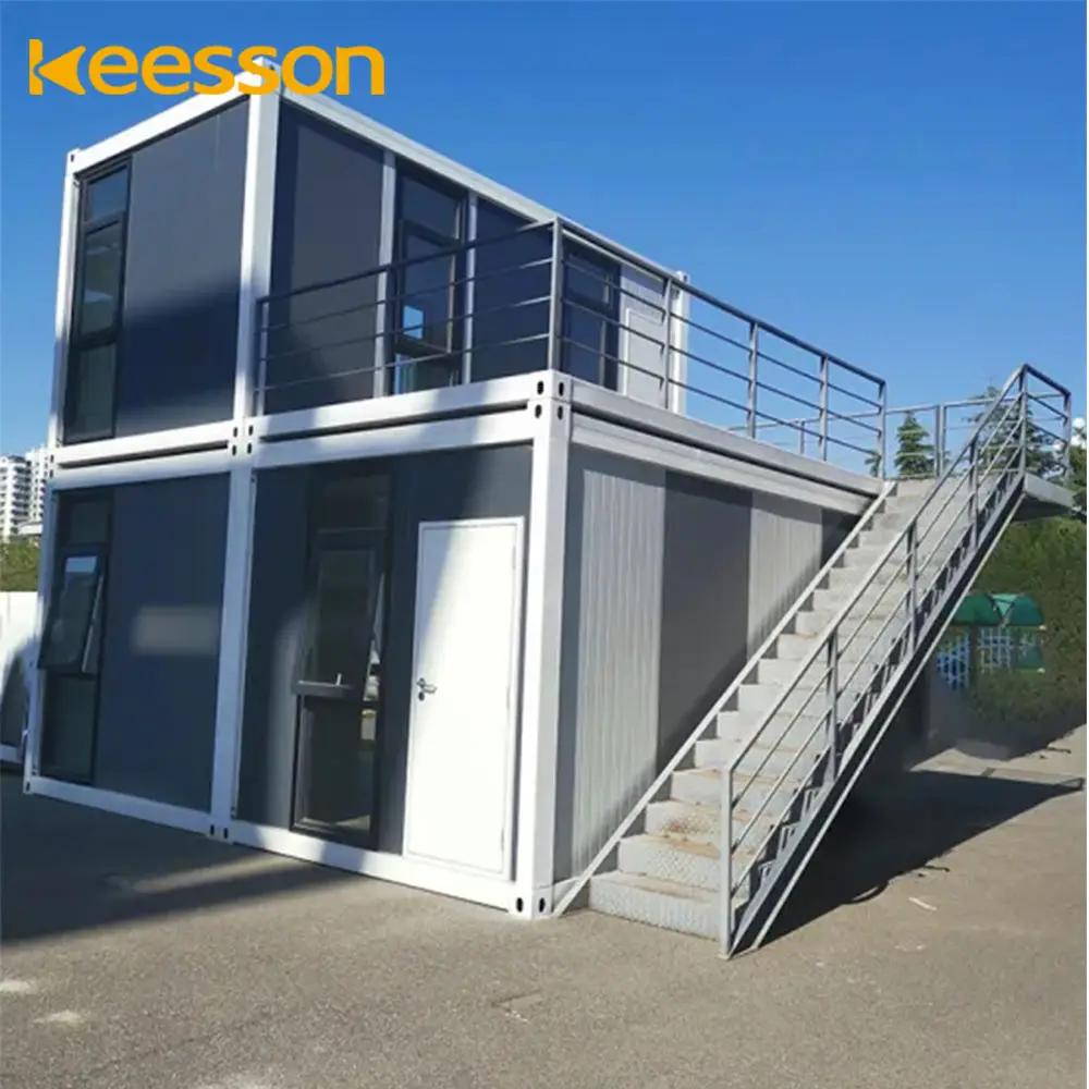 Keeson Phẳng Gói Container Nhà Xây Dựng Hai Phòng Ngủ Prefab Container Nhà