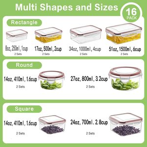 Boîtes de préparation de repas Freshware, 3 pièces avec couvercles, boîte à bento pour le stockage des aliments, sans BPA, empilables, compatibles micro-ondes et congélateur, transparentes, carrées - Product Image 2