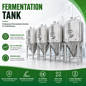 Cuve <span class=keywords><strong>de</strong></span> Fermentation Artisanale MICET 1000L 2000L en Acier Inoxydable 304, Fermenteur à Refroidissement Enveloppé, Équipement <span class=keywords><strong>de</strong></span> Fermentation Isobare pour Bière - Product Image 2