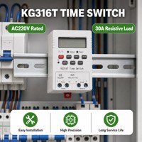 CNFLY KG316T 30A Mini LCD Digital Timer Switch Pengontrol Waktu Bel Sekolah Bertenaga Baterai 220-240V 50-60Hz