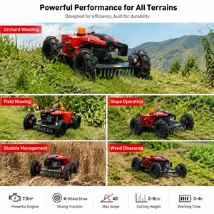 Cortadora de Césped a Gasolina de Alta Resistencia con Control Remoto 4WD, Robot Cortacésped Todoterreno para Trabajos de Desmalezado en Laderas, Viñedos y Granjas - Product Image 5
