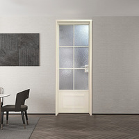Porte en verre moderne en alliage d'aluminium salon intérieur salle de bain appartement porte coulissante toilette personnalisé silencieux