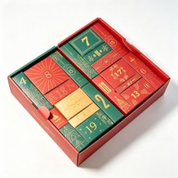 Boîte mystère 12, 24, 25 jours – Bon prix – Boîte vide pour calendrier de l'Avent surprise de Noël – Idéale pour café, bonbons, chocolats, cosmétiques
