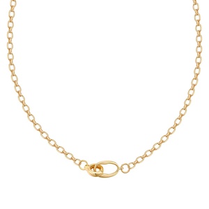 Elegante Cadena Suelta Básica de Acero Inoxidable DIY, Chapado al Vacío en Oro de 18K, Collar Daquan Love con Protección - Product Image 4