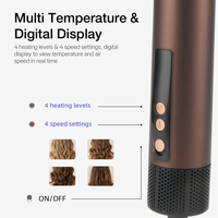 Kit de coiffage multi-styles avec moteur BLDC ultra-rapide 110000 tr/min, sèche-cheveux ionique magnétique haute vitesse 1500W avec affichage numérique