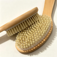 Brosses de nettoyage personnalisées avec logo, en bois, à poils de sanglier, pour usage humide et sec, brosses de bain exfoliantes pour la peau, brosse corporelle en bambou, éponge exfoliante pour le dos