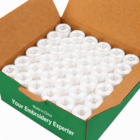 144 bobines de fil blanc pré-enroulé de type L (SA155) avec côté en plastique pour broderie commerciale et domestique