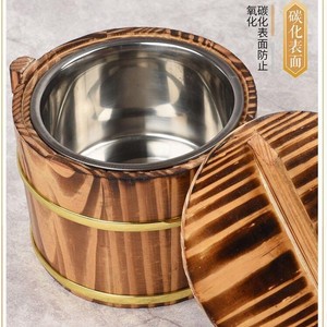 Seau en bois pour riz, seau en bois pour restaurants, tables, hôtels, petits seaux à riz, vaisselle, seaux isothermes pour légumes - Product Image 4