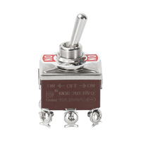 Interrupteur à bascule électrique 12VDC 250VAC 15A ON/OFF/ON 6 broches 3 voies DPDT à verrouillage, vente directe usine CE ROHS pour voiture et bateau