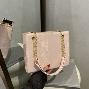 2025 Mới Thời Trang Cá Sấu Mô Hình Đơn Giản Retro Của Phụ Nữ Làm Việc Crossbody Túi Dây Kéo Đóng Cửa Polyester Chuỗi Vai Túi - Product Image 4