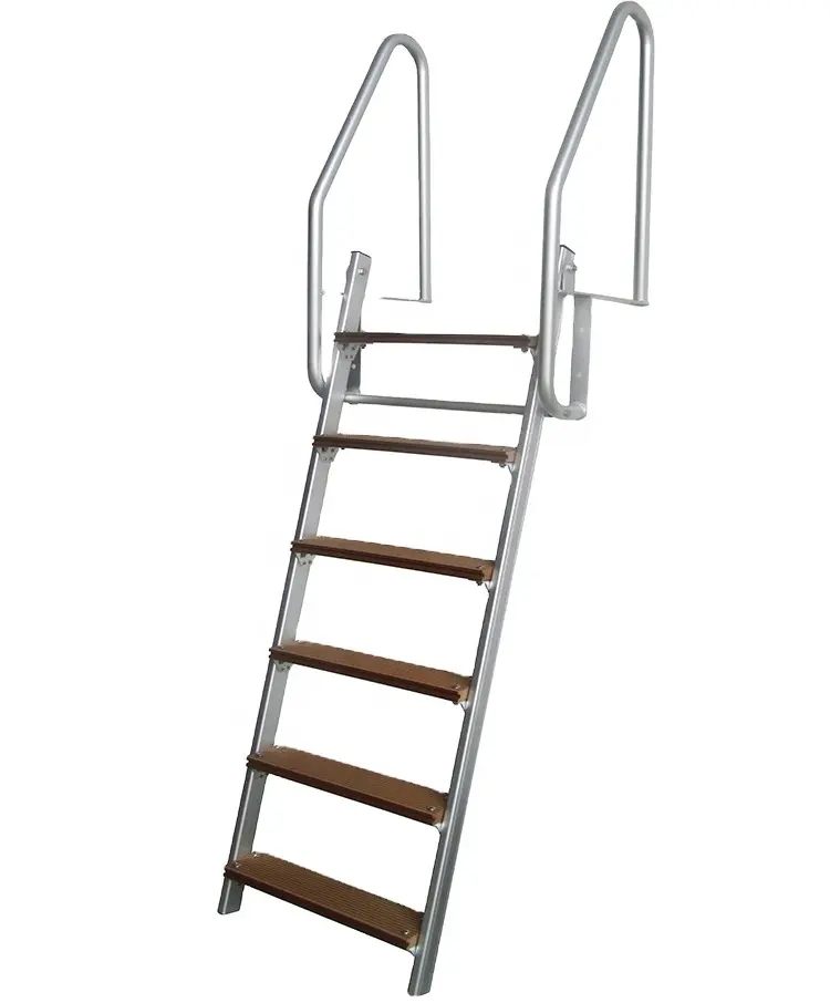 Aluminum Swimming Pool Safety Step Al Dock Ladder Folding Extend Straight Swim Ladder Alu Step Portable MObile Ladder