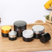 Pots cosmétiques vides en verre ambré avec couvercles à vis noirs 5ml 10ml 15ml 30ml 50ml 60ml 100ml 120ml pour crèmes visage et yeux
