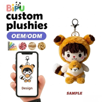 Fournisseur de porte-clés en peluche, porte-clés en peluche d'anime japonais personnalisé avec coton PP, porte-clés en peluche d'idole personnalisé OEM