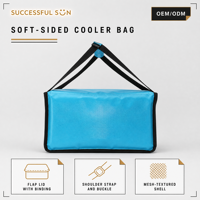 Boîte de livraison isotherme anti-déversement pour boissons chaudes, taille moyenne, bleu ciel, avec porte-gobelet et poignée rembourrée, vente en gros en vrac, direct usine