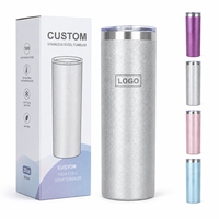 Gobelet isotherme personnalisé de 20 oz à double paroi en acier inoxydable 304, fin et droit, avec couvercle, idéal pour les voyages en voiture - Vente en gros