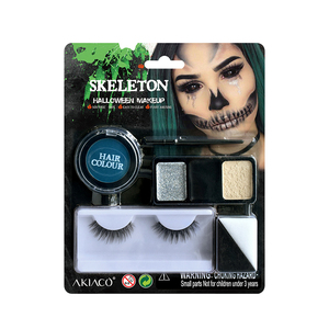 <span class=keywords><strong>Esqueleto</strong></span> Pestañas de Halloween Pestañas postizas en forma de <span class=keywords><strong>esqueleto</strong></span> para disfraz espeluznante Maquillaje Cosplay - Product Image 2