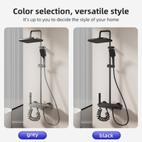 En gros Système de douche gris anthracite 4 modes avec pommeau pluie, douchette à main, bidet et robinet de douche mural pour salle de bain, OEM usine