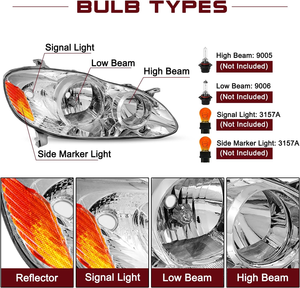 Convient pour <span class=keywords><strong>Toyota</strong></span> <span class=keywords><strong>Corolla</strong></span> 2003-2008, abat-jour de phare avant, ensemble avant. - Product Image 2