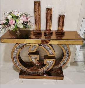 घरेलू फर्नीचर फोशान गोल्डन कलर डिजाइन कन्वॉल मिररंग रूम फर्नीचर घर आधुनिक तस्वीर तालिका 1 सेट 30 दिन t/t - Product Image 1