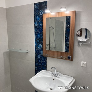 Pierre artificielle Agate stratifiée avec panneau <span class=keywords><strong>en</strong></span> <span class=keywords><strong>verre</strong></span>, agate bleue rétroéclairée personnalisée, dalles <span class=keywords><strong>de</strong></span> pierre, carrelage <span class=keywords><strong>de</strong></span> <span class=keywords><strong>sol</strong></span> - Product Image 4