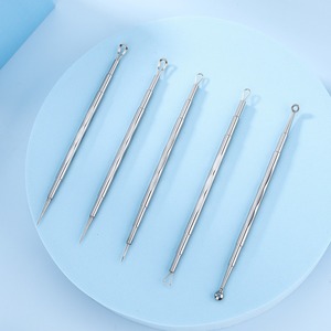 Aiguille anti-acné en acier inoxydable, extracteur de points noirs, nettoyeur de pores et outil de pressage des boutons pour resserrer les pores, marque Rose Milare - Product Image 2