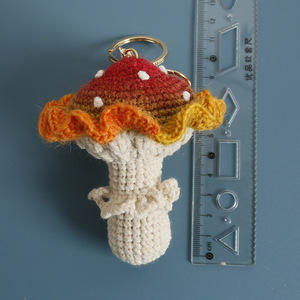 Cute Handmade Mini Crochet <b>Mushroom</b> Doll Keychain Yarn Crochet Knitted Vegetable Amigurumi Bag Charm Toy Pendant Doll Key Chain - Product Image 2