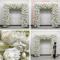 Elegante witte vierkante kunstbloemen boog bruiloft bloemenboog achtergrond rozenarrangement voor feest entree bruidsdouche decoratie