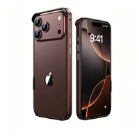 Coque de protection antichoc en silicone avec cadre métallique en aluminium pour iPhone 18 Pro Max 17 16 15 14 13 Pro Max