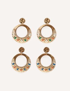 Boucles d'oreilles en acier inoxydable et émail YXQ E60 Multicolor 2 Boucles d'oreilles créoles à la mode en G. Couleur - Product Image 3