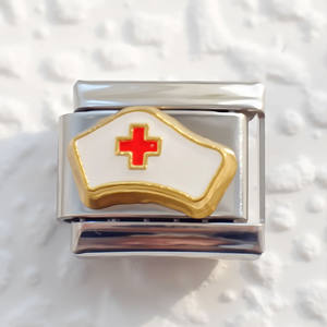 2025 bricolage personnalisé 304 acier inoxydable italien bébé poussette Bus taureau infirmière chapeau série Bracelet à breloques 9mm * 10mm Module - Product Image 5