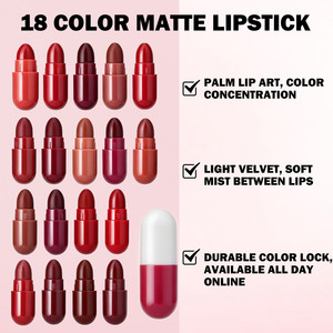 ชุดลิปสติกแคปซูล 18 สี โบซูยะ ติดทนนาน กันน้ำ เนื้อแมตต์ ไม่ติดแก้ว ขายส่ง - Product Image 1