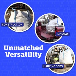 White Woven Polypropylene Contractor Trash Bags for Demo and Construction, <b>Open</b> Top - Product Image 5