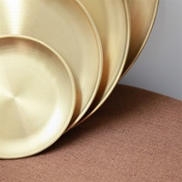 Vente en gros plateau rond en acier inoxydable/inox doré Maxery plateau de service à bijoux brillant plateau rond plateau décoratif décoration de table