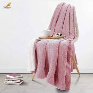 <span class=keywords><strong>Manta</strong></span> de lana gruesa de franela con relieve, 100% poliéster, sólida y suave, con sherpa, venta al por mayor - Product Image 2