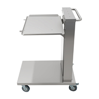 Chariot de transport empilable pour lave-vaisselle automatique à levage automatique en acier inoxydable poli pour cuisine de restauration commerciale