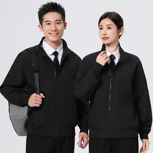 Áo khoác nam thu đông có khóa kéo, cổ trụ, tay dài & túi, phong cách thường ngày, hỗ trợ in logo tùy chỉnh - Size 5XL & 6XL - Product Image 3