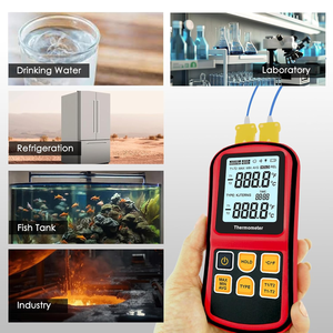 Termómetro de Termopar de Doble Canal Tipo K/J/T/E/R/S/N |   Medidor de Temperatura con 2 Pinzas y 2 Sondas de Cable para Uso Industrial y de Laboratorio - Product Image 6