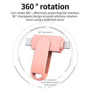 Nueva <span class=keywords><strong>Memoria</strong></span> USB Metálica MFI <span class=keywords><strong>de</strong></span> 64GB 128GB 256GB 512GB con Doble Puerto USB-A a Lightning para Teléfono/iPad - Product Image 5