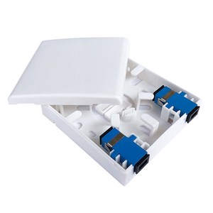 Innen-Wandsteckdose mit 2 Anschlüssen, Glasfaser-Oberflächenmontagebox, Weiß, SC Simplex LC Duplex - Product Image 3