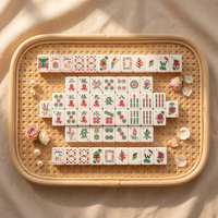 Tuiles de mahjong en acrylique de luxe, écologiques, ensemble pour 4 joueurs, pour les rassemblements de famille et d'amis et les cadeaux de fêtes
