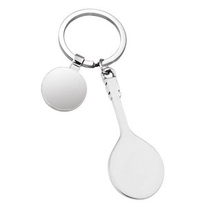 Llavero de PVC con logotipo personalizado para raqueta de tenis, con llavero metálico de negocios y número de modelo - Product Image 2