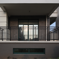 Kit de garde-corps d'escalier en aluminium style fer forgé, revêtement poudré, pour balcon, terrasse, résistant à la rouille, assemblage rapide, OEM