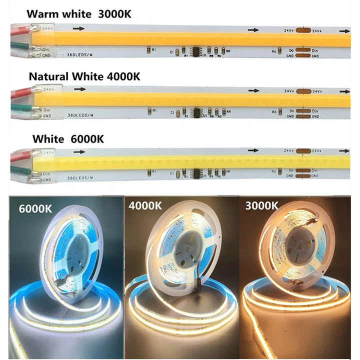 Chase Strobe Smart Flowing 12v24v 8mm 120leds 3000K Warm White Electroplate SMD2835 Led Strip Light